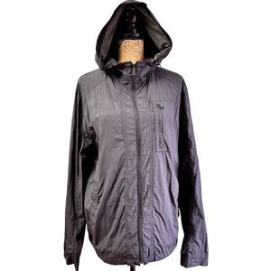 Cole Haan Men's Hooded Jacket SZ M Black Lined Windbreaker Soft Hooded Full Zip